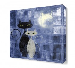 Siyah Beyaz Kedi Tablosu