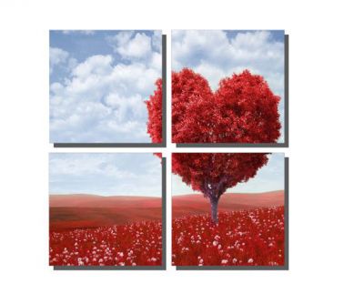 Kırmızı Kalp Ağacı Tablosu
