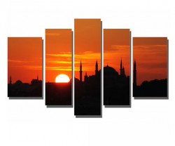 Siyah Camii ve Batan Güneş Tablosu - Thumbnail